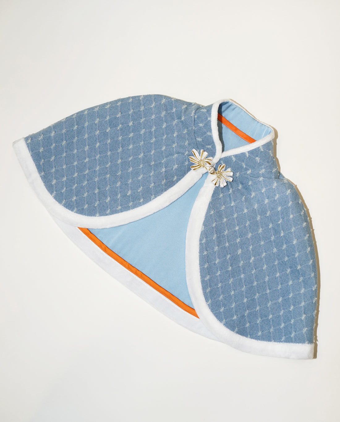 Argyle Checkered Denim Cape