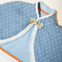 Argyle Checkered Denim Cape