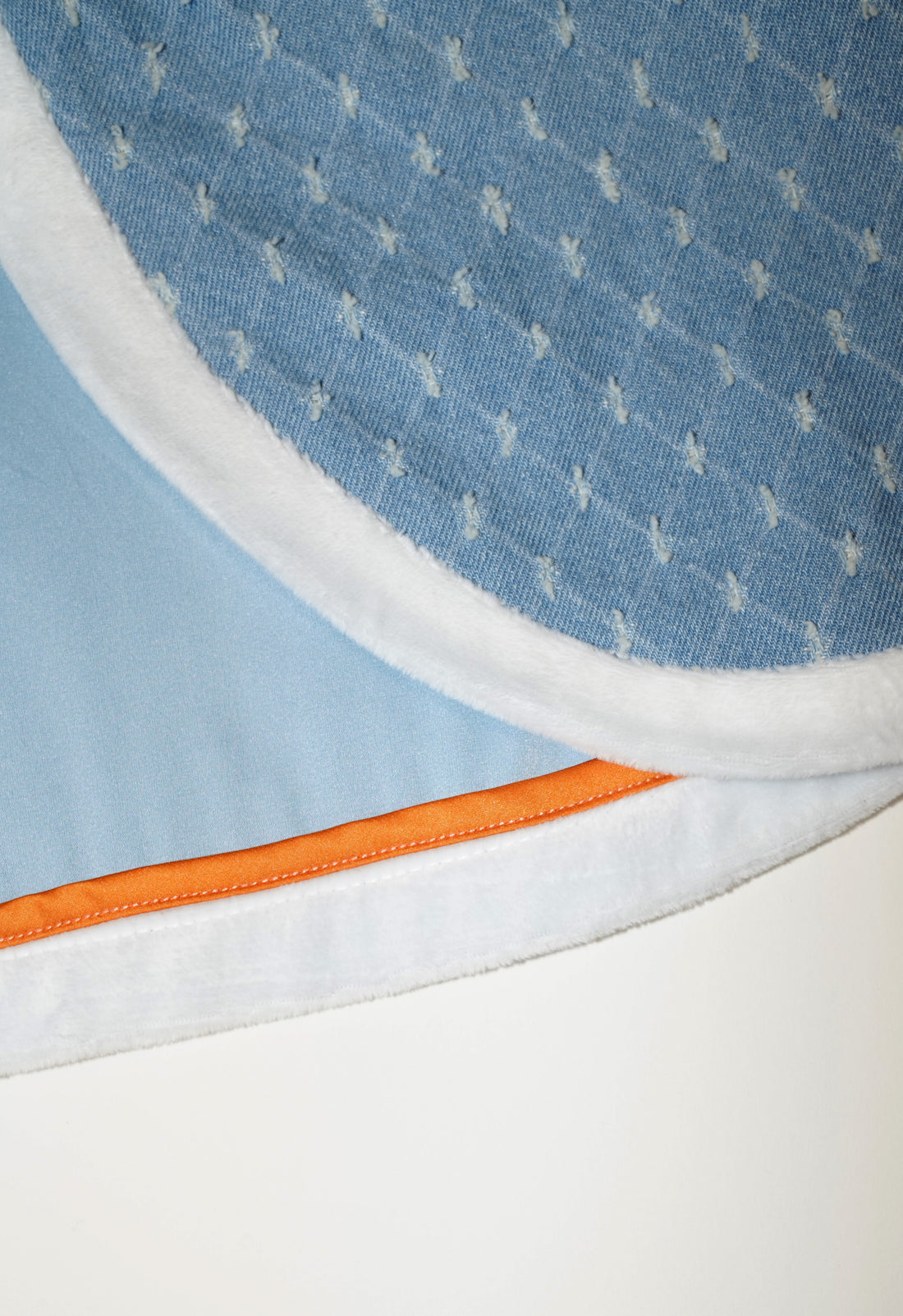 Argyle Checkered Denim Cape