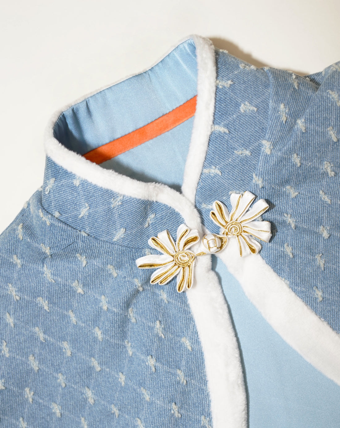 Argyle Checkered Denim Cape