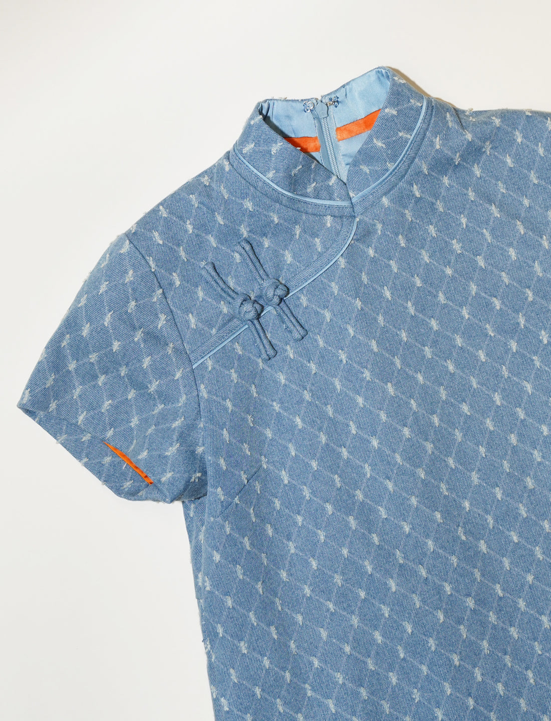 Argyle Checkered Denim Dress