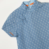 Argyle Checkered Denim Dress