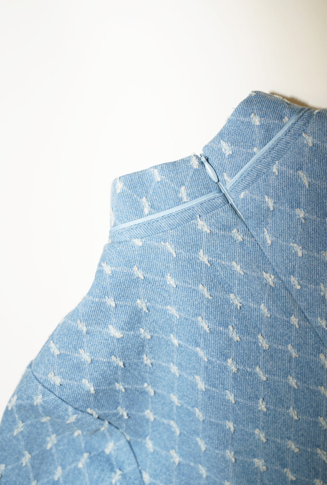 Argyle Checkered Denim Dress