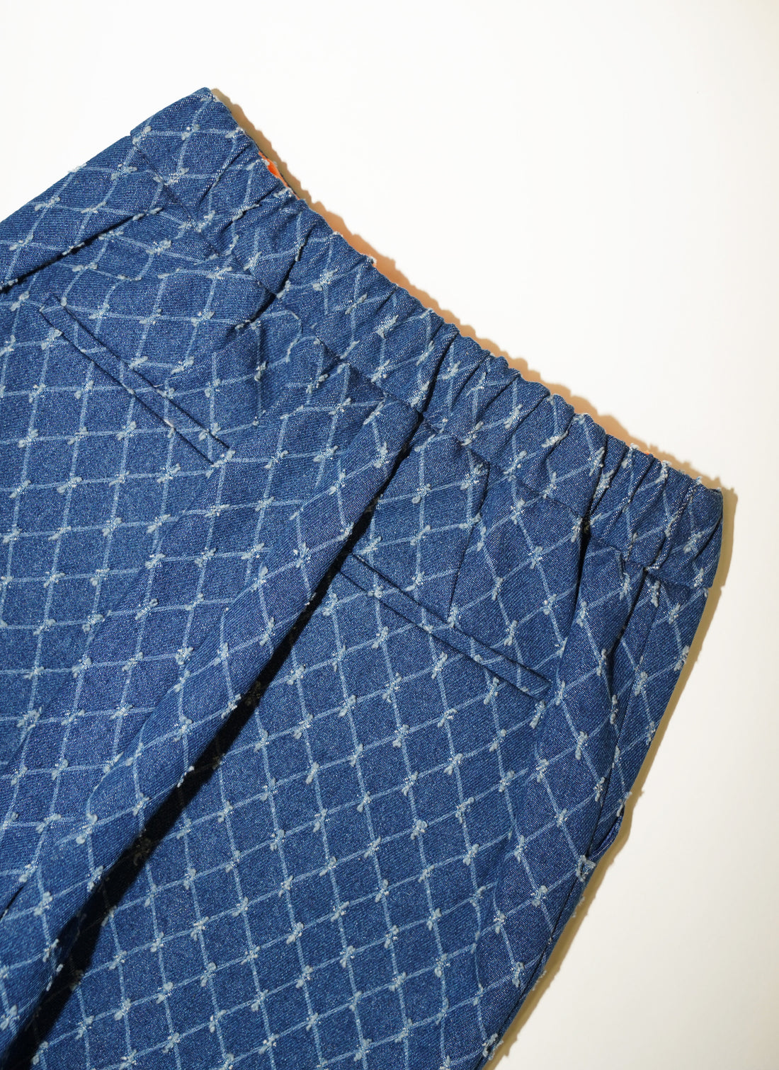 Argyle Checkered Denim Pants