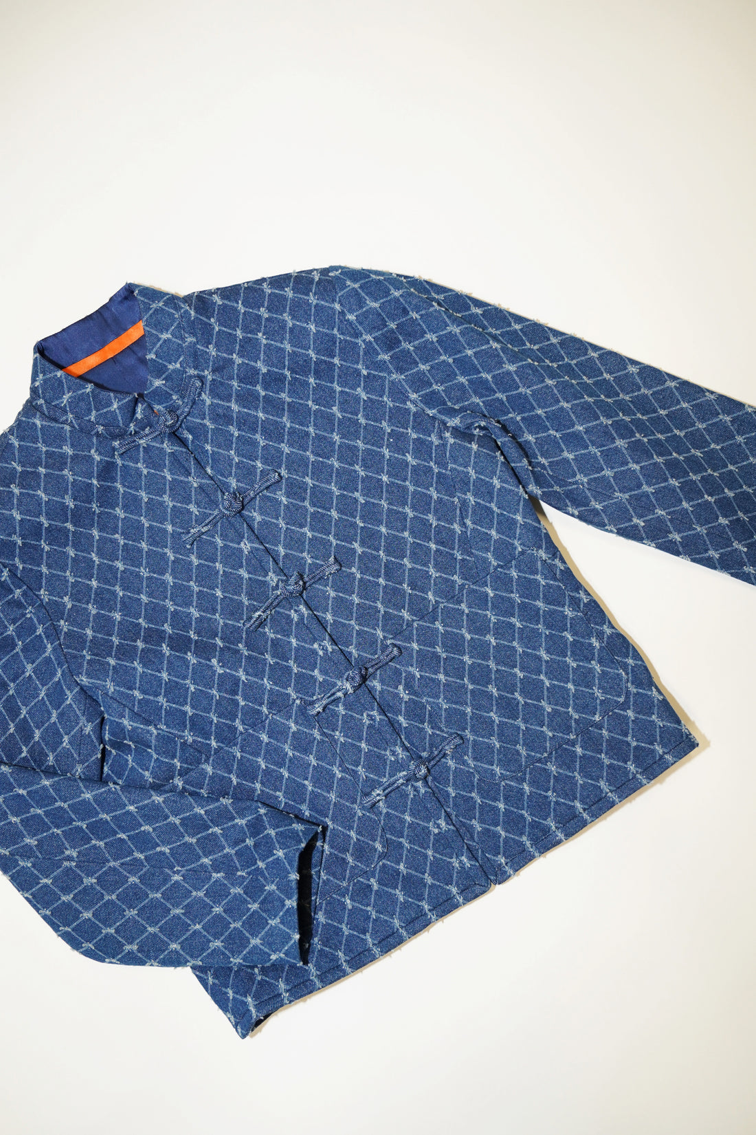 Argyle Checkered Denim Jacket