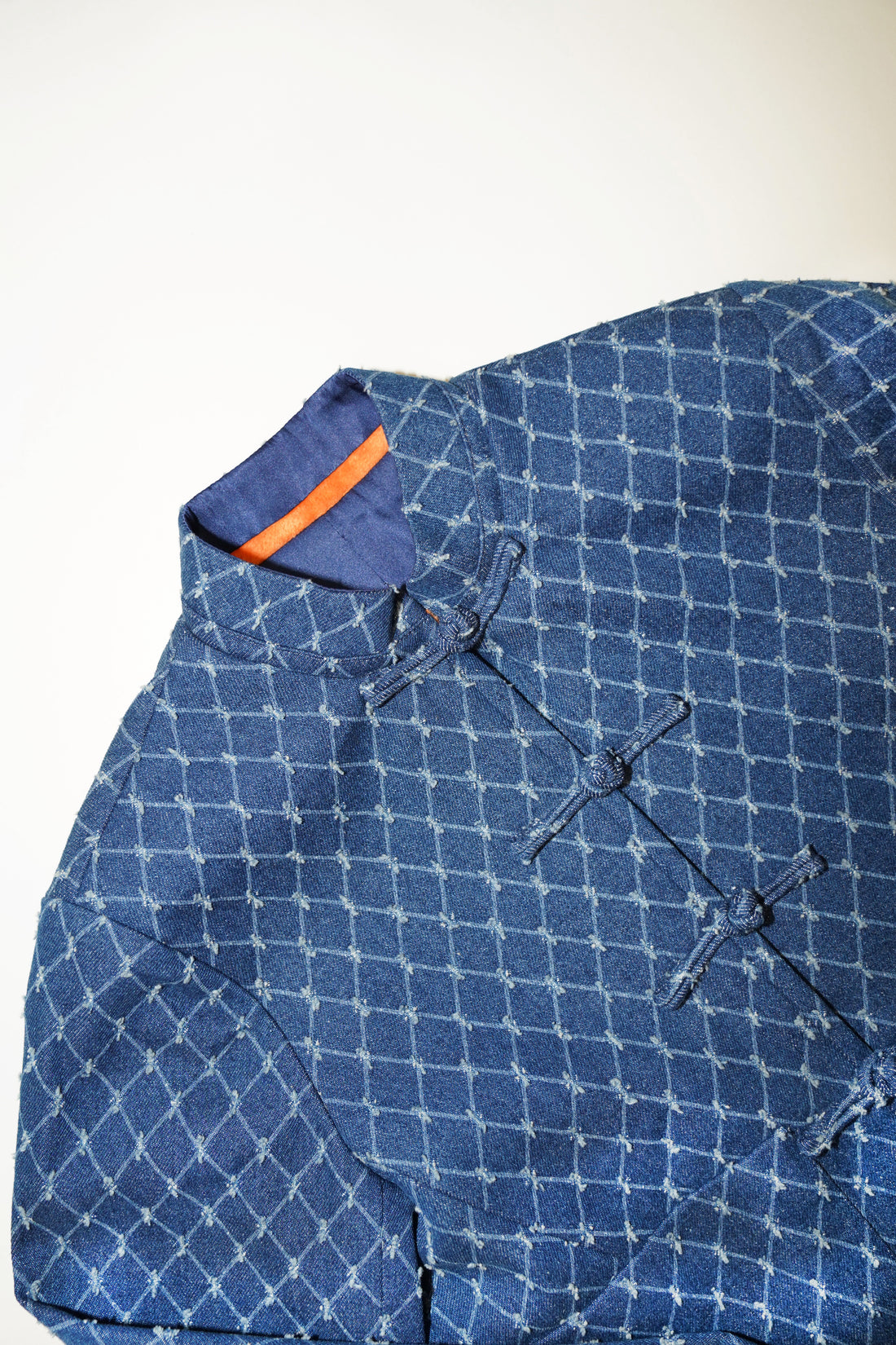 Argyle Checkered Denim Jacket