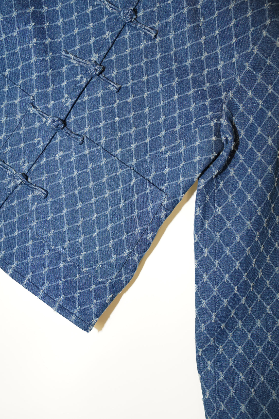 Argyle Checkered Denim Jacket