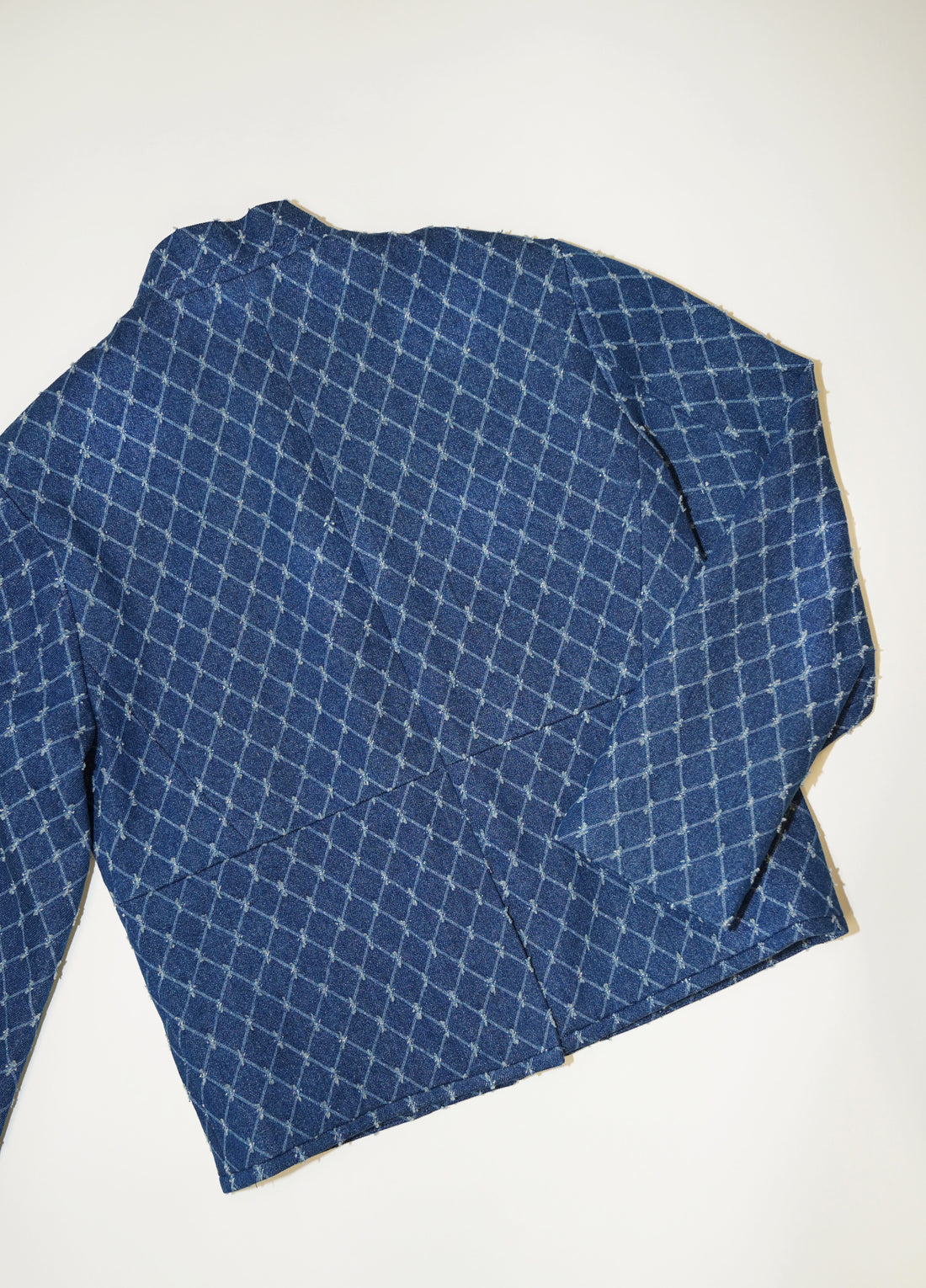 Argyle Checkered Denim Jacket