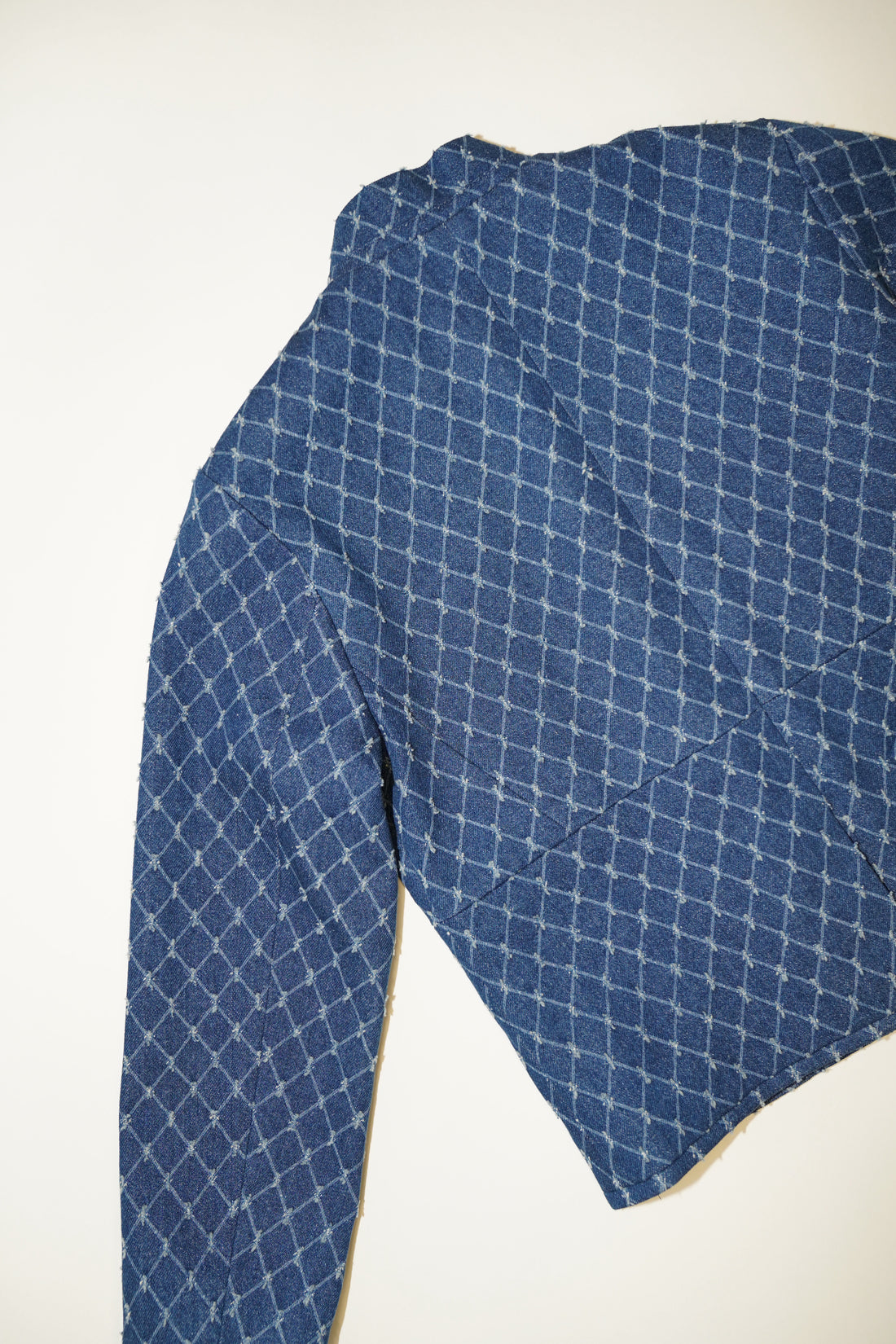 Argyle Checkered Denim Jacket