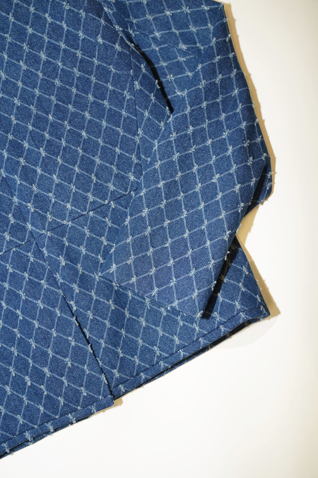 Argyle Checkered Denim Jacket