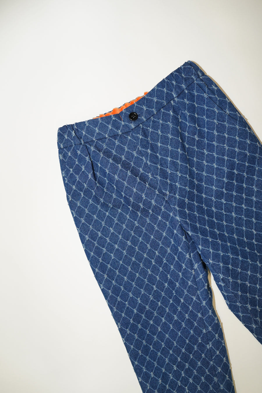 Argyle Checkered Denim Pants