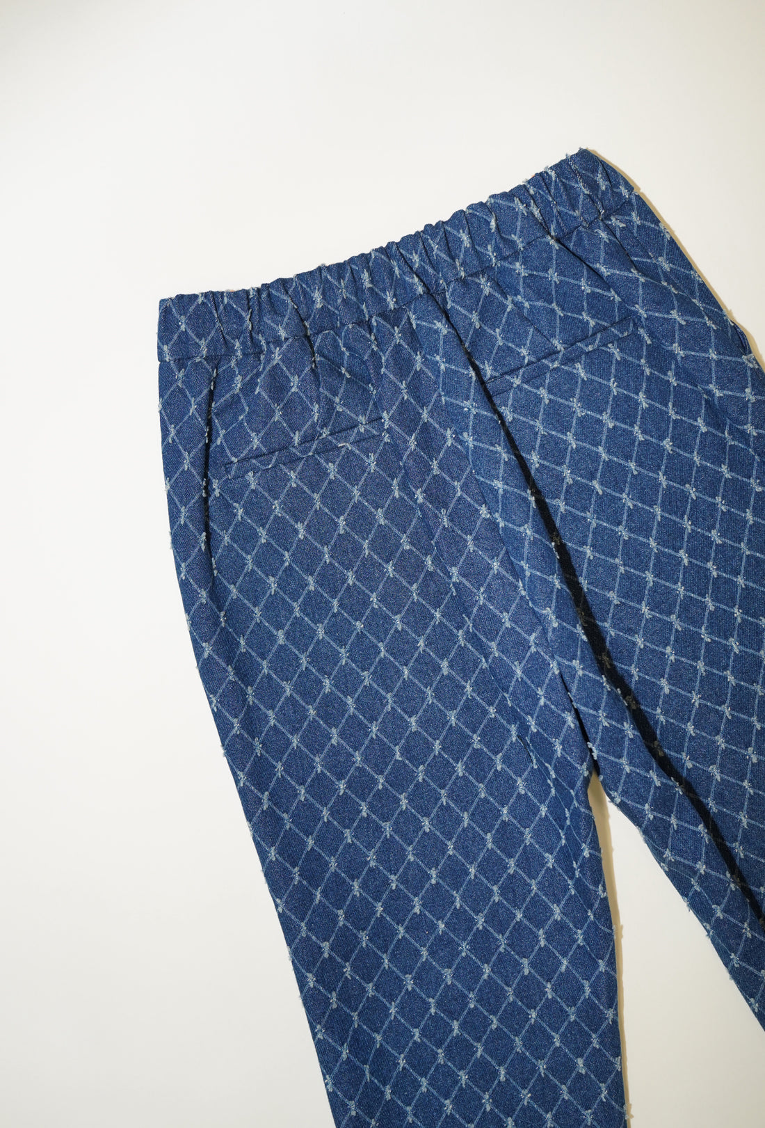 Argyle Checkered Denim Pants